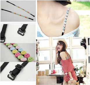 J011 new arrival fashion small button multi-purpose shoulder strap candy color pectoral girdle underwear belt color 12pcs/lot