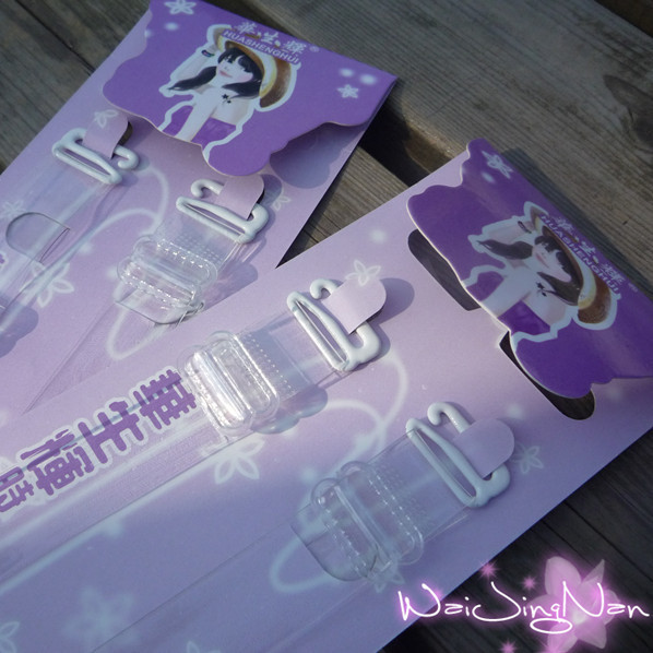 J117 long card high quality  plastic buckle  antianaphylaxis underwear double-shoulder Transparent shoulder strap 1.5cm 1.8cm