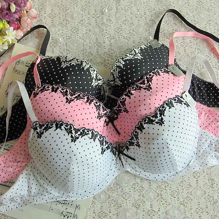 J2 shopping cart ac three-color dot belt insert thin sponge underwear bra 75c80c