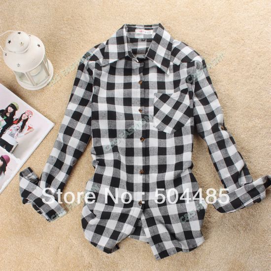 [J426] 2012 Fashion long Sleeve women blouse shirt,Lattice shirts,Single Breasted tops cotton Dress blouse