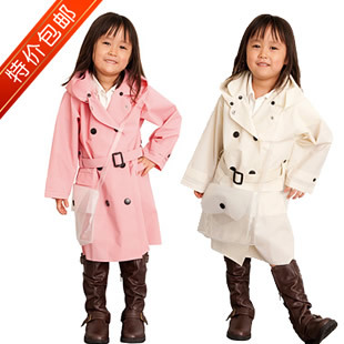 jackeybb Child raincoat poncho fashion trench paragraph