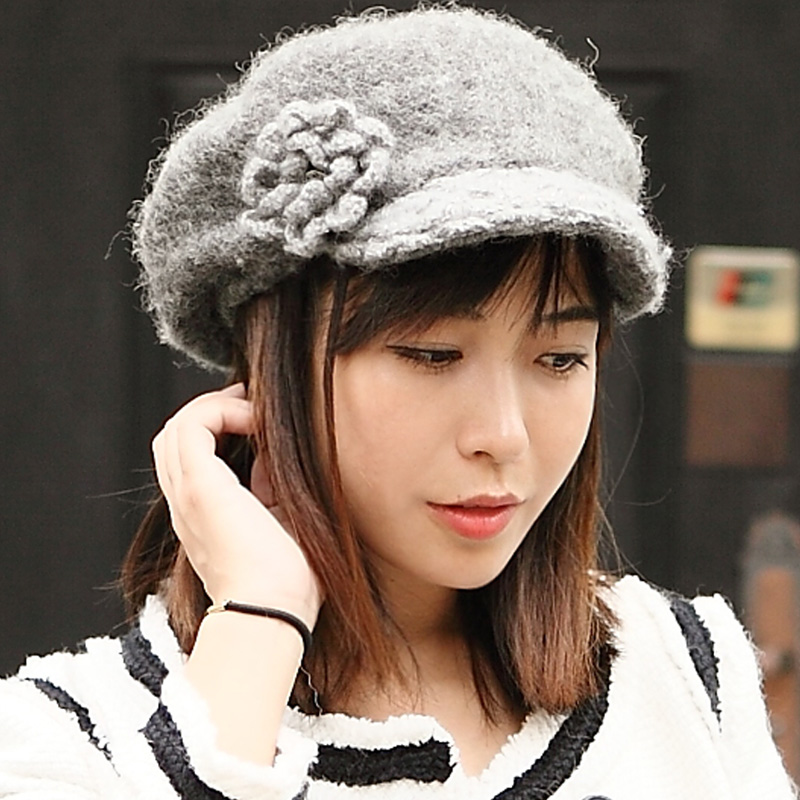Jacquard thermal roll up hem knitted hat women's hat winter women's cap knitted hat
