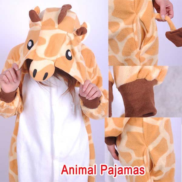 Japan Anime Kigurumi Giraffe Pajamas Cosplay Pyjamas Animal Party Costume Sleepwear