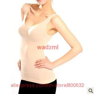 Japan style germanium slimming vest anastatus vest super black and beige  spandex body shaper corset 2pcs/lot