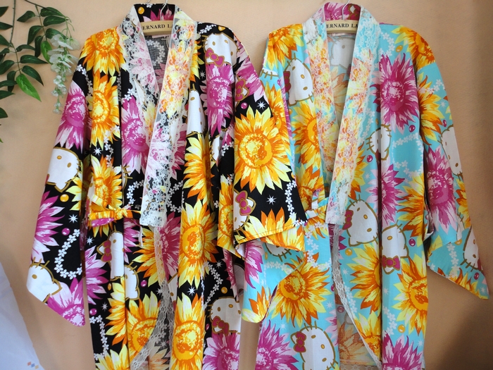 Japanese style short design bathrobe home clothing charming elegant female 100% cotton kimono sleepwear