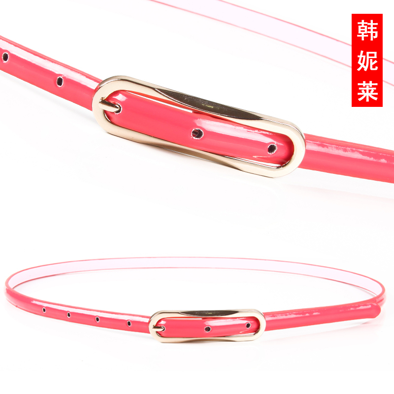 Japanned leather candy color thin belt female all-match women's strap Women decoration fashion