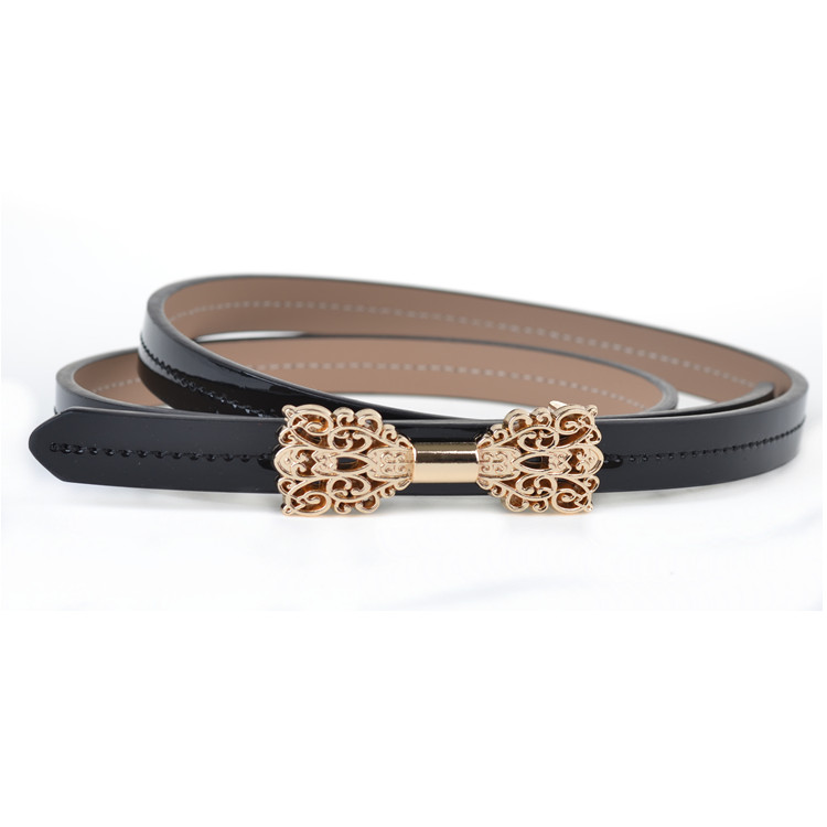 Japanned leather genuine leather strap women's belt decoration belt female thin all-match belt