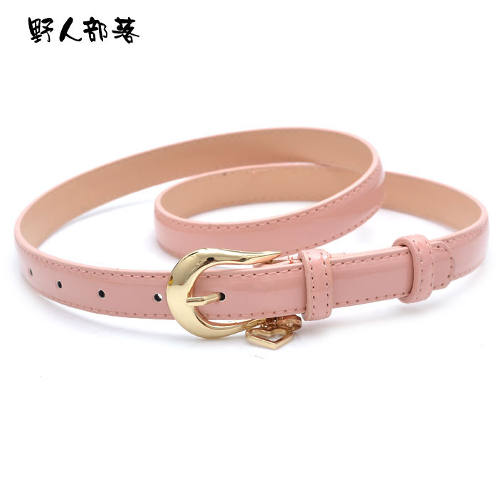 Japanned leather heart rhinestone inlaying fashion candy women's casual belt strap 6307