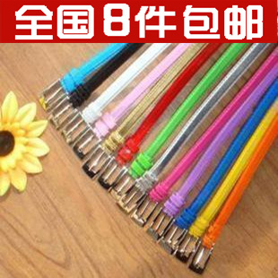 Japanned leather patent leather classic multi-colored pin buckle women's thin belt women's strap