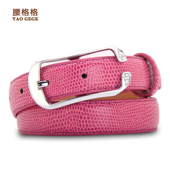 Japanned leather serpentine pattern thin belt female all-match diamond-studded agings women's strap Women