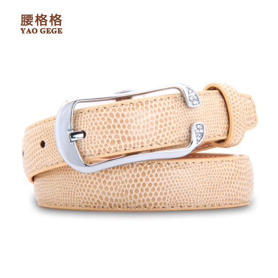 Japanned leather serpentine pattern thin belt female all-match diamond-studded agings women's strap Women