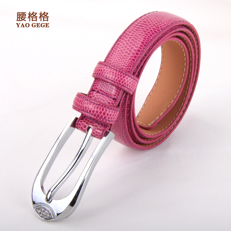 Japanned leather serpentine pattern women's strap fashion diamond agings Women thin all-match belt female