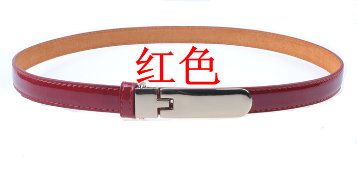 Japanned leather women's belt genuine leather thin belt fashion all-match black cronyism decoration strap