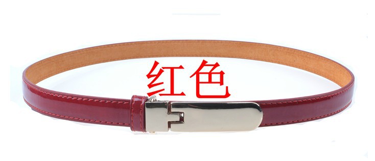 Japanned leather women's belt genuine leather thin belt fashion decoration black cronyism strap
