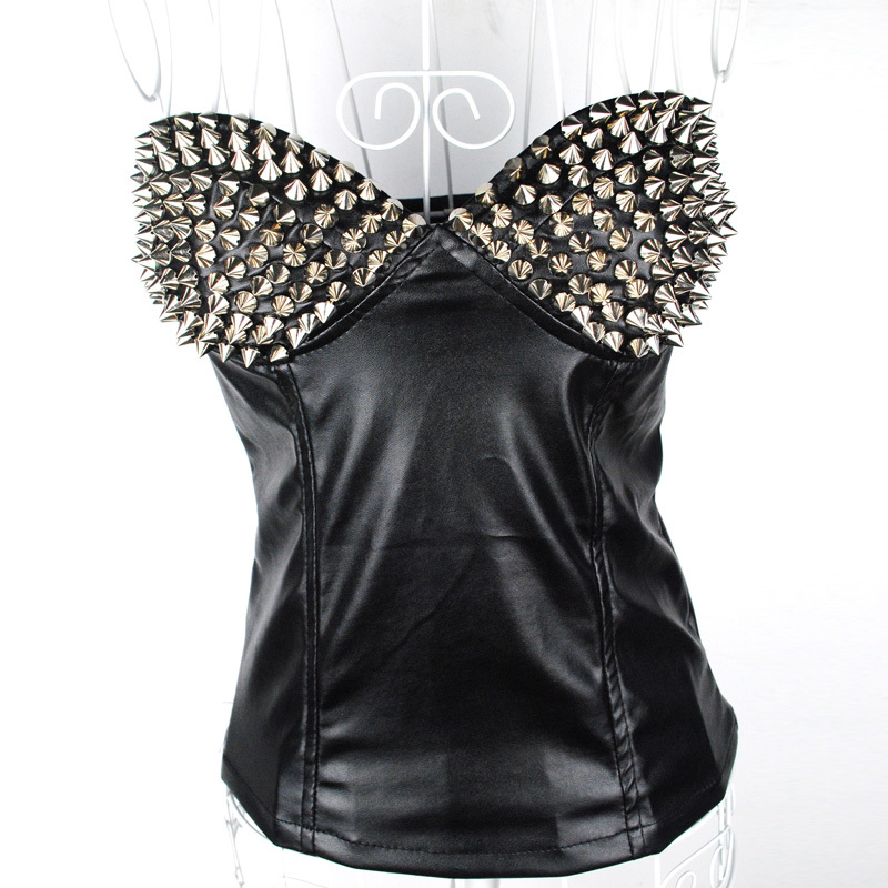 Jasmine wardrobe - women's 2012 sexy rivet leather tube top - 3095