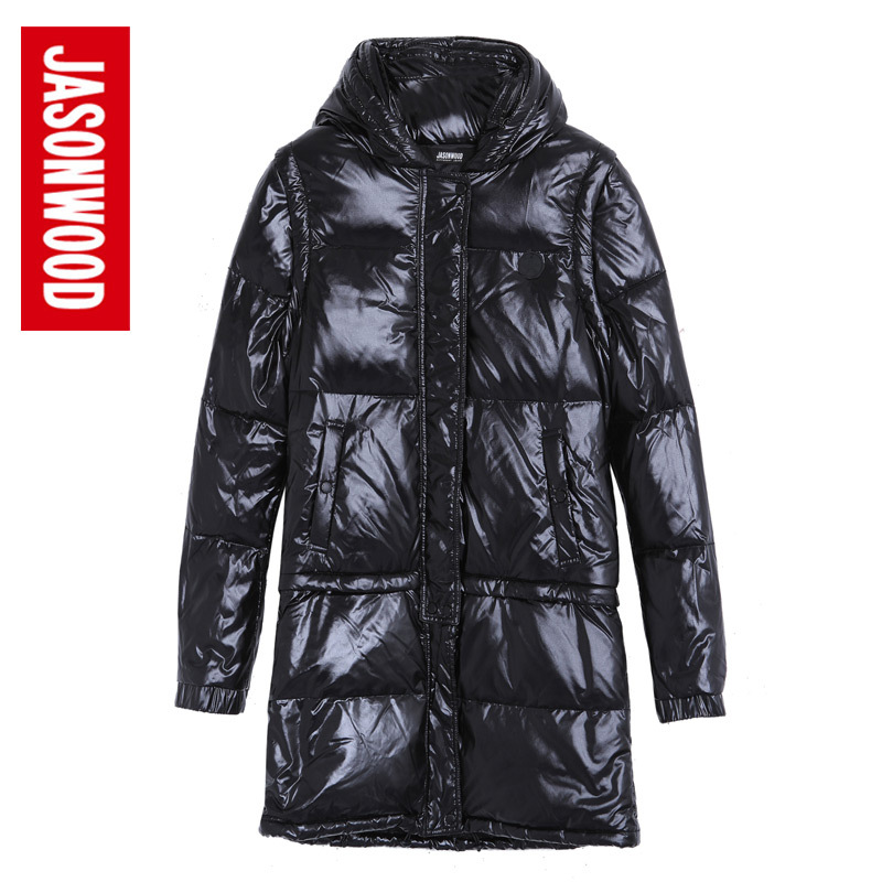 Jasonwood women's large-neck design long down coat outerwear 2041407210