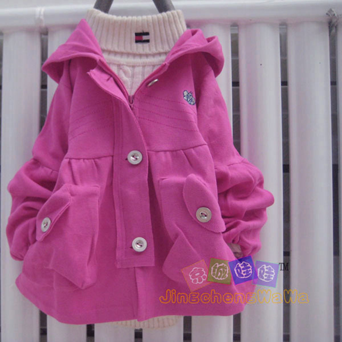 Jc1289 spring and autumn female child solid color outerwear girl all-match cardigan top