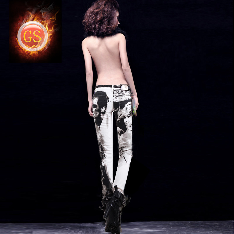 Jeans female trousers white jeans Women trousers pencil skinny pants
