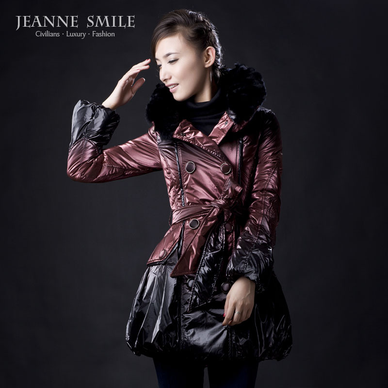 Jenny 2013 plus size plus size rex rabbit hair female medium-long down coat