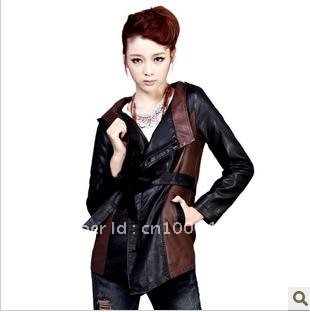 Jia mann 2012 autumn outfit new coat han2 ban3 nut locomotive leather clothes large size medium style female fur 1327