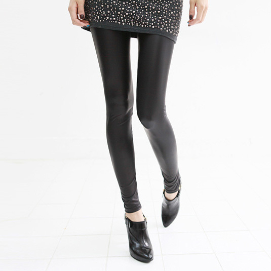 Jinlan 2013 spring and summer plus velvet faux leather mid waist legging tight