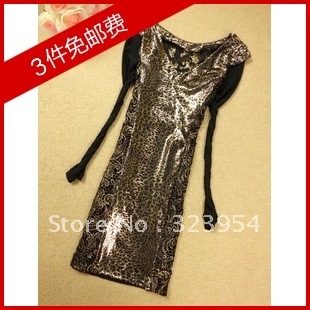 Jjc long-sleeve dress rivet epaulette bronzier serpentine pattern faux leather basic skirt