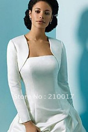 JK-010  Free shipping long sleeves satin Bridal jacket Wedding Dresses