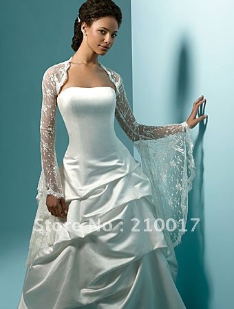 JK-012  Cheapest 100% Gurantee elegant long sleeves lace women wedding jackets/wrap