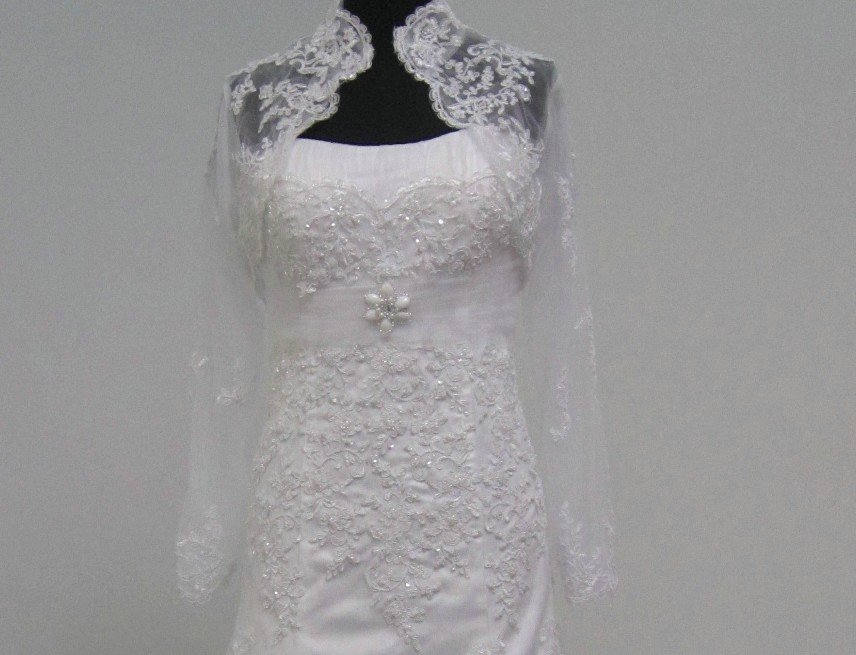 JK50  Free shipping women Beaded Long sleeves lace  wedding jacket