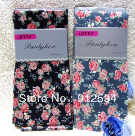 Jmy flower vintage pantyhose jacquard socks