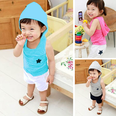 jn-(pls inquiry first!) With a hood tank child baby boys clothing girls clothing summer 2012 summer