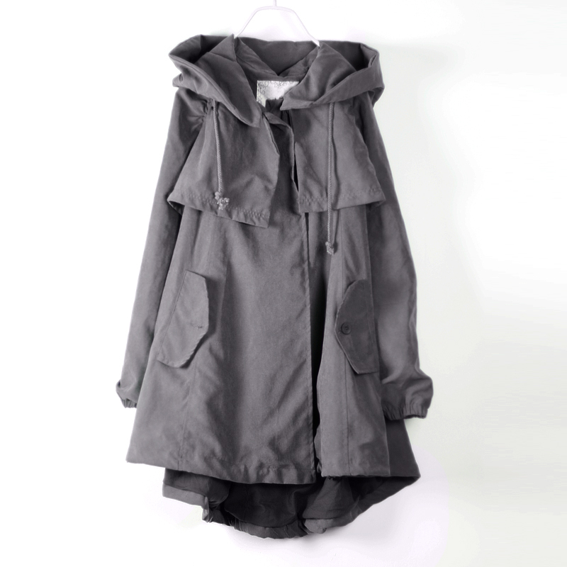 JNBY autumn casual loose plus size all-match cloak with a hood trench outerwear women's
