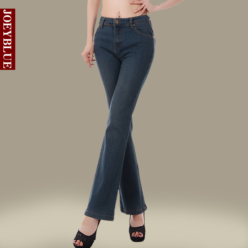 Joeyblue 2012 boot cut slim butt-lifting female plus size jeans mid waist trousers