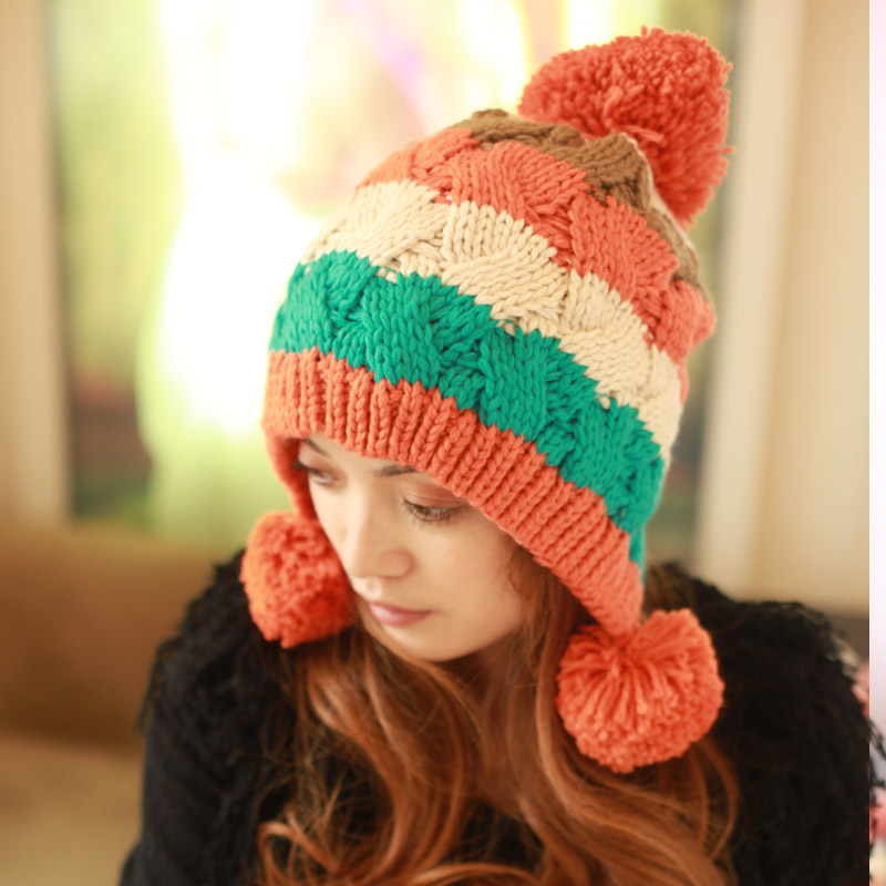 Jolin Autumn and winter women's knitted hat sweet fashion knitted ball hat