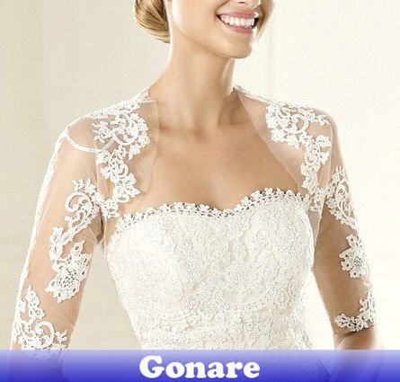 JT017 Gonare White/Ivory Wedding Dress Bridal Wrap/Bolero/Stole/Jacket Custom New