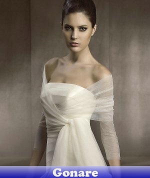 JT030 Gonare New Stunning Customed Long Sleeve Tulle White Ivory Waistcoat Bride Jackets Shawls Wraps