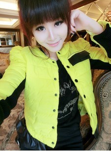 Jto2012 autumn and winter all-match sweep laciness patchwork knitted cotton wadded jacket outerwear cotton-padded jacket female