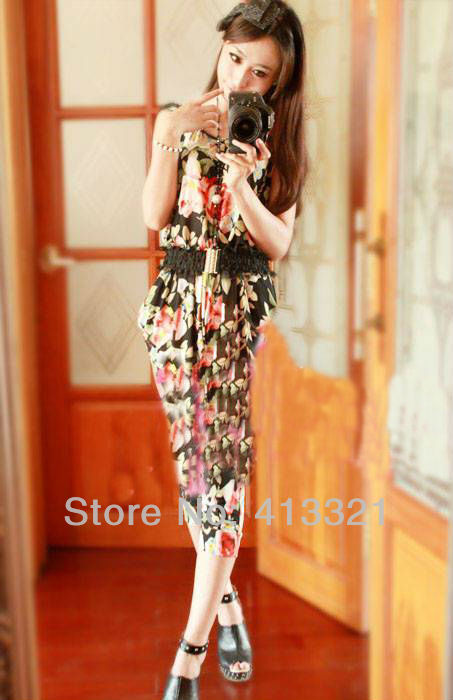 Jumpsuit/HHJumpsuit  chiffon leopard print