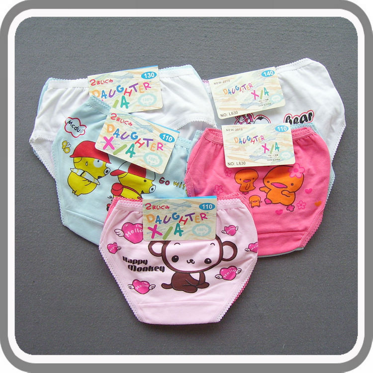 K-004 children's clothing child panties female child 100% cotton panties cartoon briefs
