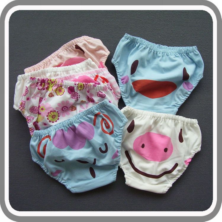 K-006 children's clothing child panties female child 100% cotton breathable cartoon panties bread pants
