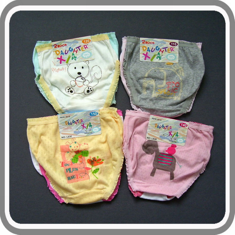 K-015 children's clothing child panties female child 100% cotton panties cartoon briefs