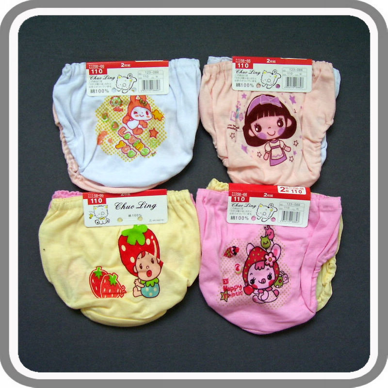 K-046 100% cotton breathable child underwear panties female child cartoon briefs bread pants