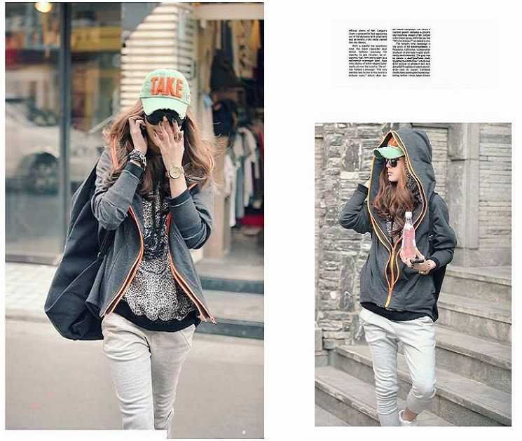 K1118 plus size clothing plus size plus size sweatshirt cardigan double zipper casual sweatshirt cardigan