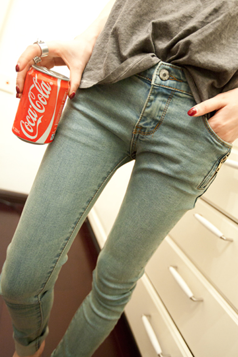 Kaka 2013 spring all-match water wash slim jeans Women pencil pants long trousers Free Shipping