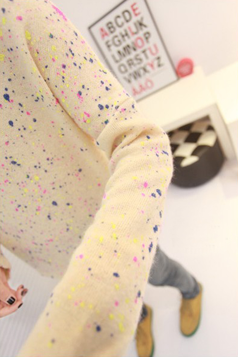 Kaka 2013 spring painted loose pullover sweater female long-sleeve basic shirt Free Shipping