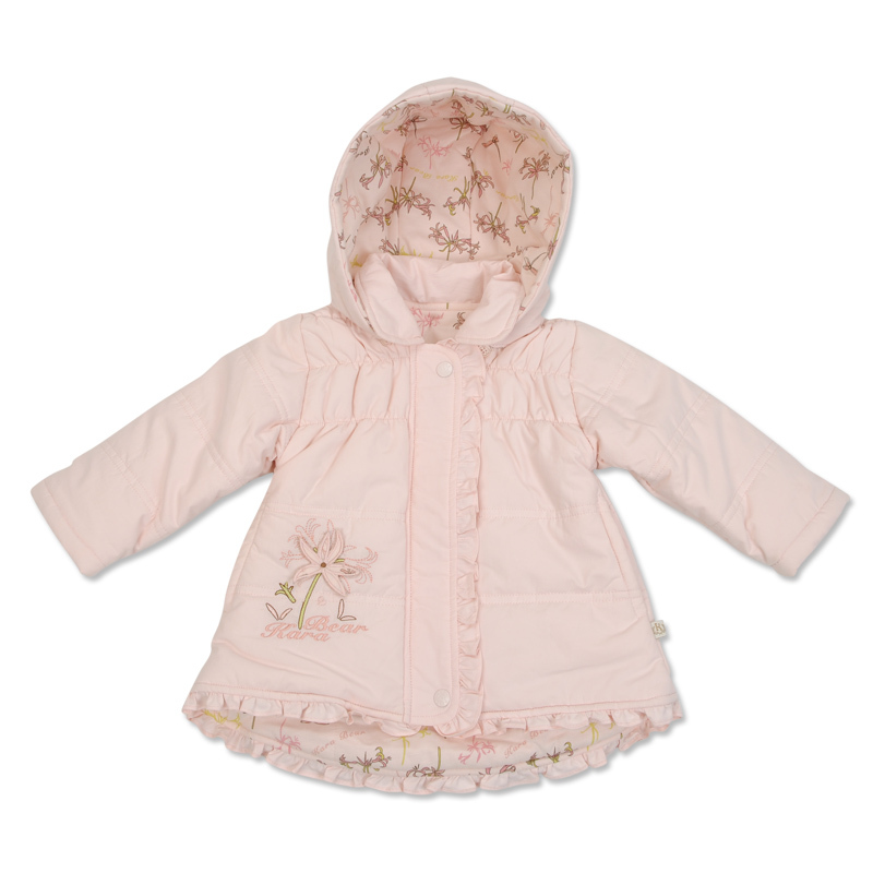 Kara bear female child clothing winter flower 100% cotton medium-long cotton-padded jacket 51120638