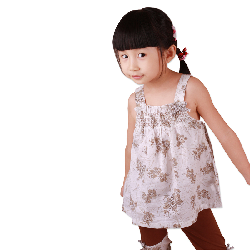Kara bear summer girls clothing baby spaghetti strap top 41220834
