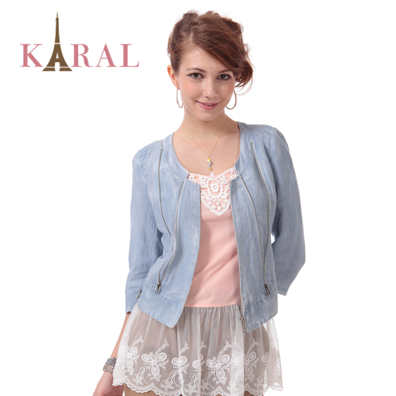 Karal2012 autumn fashion quality linen chiffon coat slim fashion all-match women's