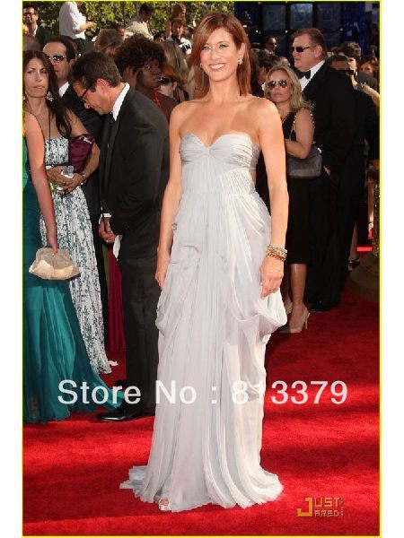 Kate Walsh Silver Red Carpet Dress Celebrity Prom Evening Dress 2009 Emmy Awards