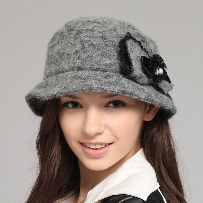 Kenmont autumn and winter hat women's new arrival woolen hat bucket hats elegant small fedoras 2243